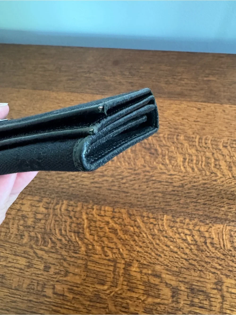 Gucci Black GG Monogram Canvas Long Wallet w/COA